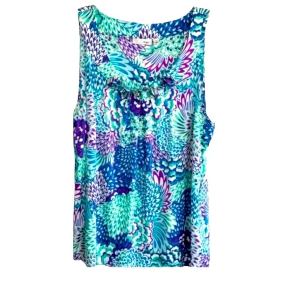 Halogen Silk Blue and Purple Women's Top Sz L